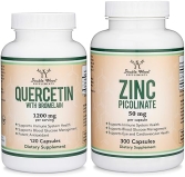 Double Wood Supplements Quercetin 120ct Zinc 300ct Bundle by Double Wood Immune System Support Supplements