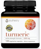Youtheory Turmeric Extra Strength 1000mg with Black Pepper, Curcumin, 120 Vegan Capsules