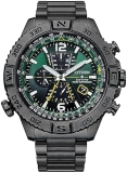 Citizen Eco-Drive Promaster Navihawk A-T Mens Watch, Green Dial, Atomic Time, AT8227-56X