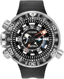 Citizen Promaster Sea Aqualand Eco-Drive Mens Dive Watch, Black Dial, Stainless Steel, BN2029-01E