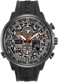 Citizen Promaster Navihawk Eco-Drive Mens Pilot Watch, Atomic Time, Chronograph, Black Strap