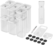 ZWILLING Fresh Save 12-Piece Airtight Plastic Food Storage Cube Set with Vacuum Pump, Small Medium