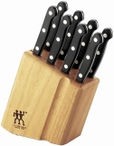 ZWILLING TWIN Gourmet Classic 9-Piece Steak Knife Set with Wooden Block Premium Stainless Steel