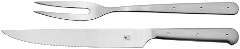 ZWILLING Porterhouse 2-Piece Stainless Steel Carving Knife Fork Gift Set in Red Box