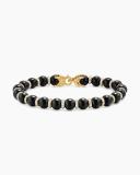 DAVID YURMAN Spiritual Beads Bracelet 18K Yellow Gold with Black Onyx and Diamonds, 8mm