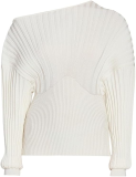 Balmain Ribbed One-Shoulder Sweater