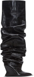 Balmain 95MM Ruched Leather Over-The-Knee Boots
