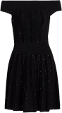 Balmain Glitter Knit Off-the-Shoulder Minidress