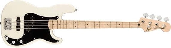 Squier Affinity Series Precision Bass Guitar, Olympic White Finish, Maple Fingerboard, 4-String