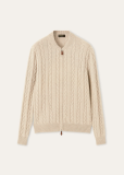 Loro Piana Cedar Bomber Cardigan  Cashmere  Natural Melange