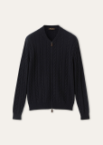 Loro Piana Cedar Bomber Cardigan  Cashmere Blue Navy