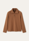 Loro Piana Hazel Polo Shirt  Wool, Cashmere Walnut Grace