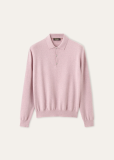 Loro Piana Classic Polo Shirt  Baby Cashmere Rustic Brown Melange