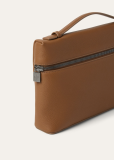 Loro Piana Extra Pouch L29  Grained Calfskin   Pecan/Onyx
