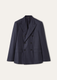 Loro Piana International Suit  Virgin Wool Green Pinstripe On Blue