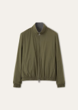 Loro Piana Windmate® Bomber Jacket Dark Green/Flannel Melange