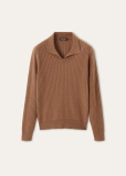 Loro Piana Lexington Polo Shirt  Baby Cashmere Rustic Brown Mel