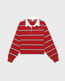 Sporty&Rich S&R Nautical Rugby Polo - Ruby/Navy/White