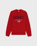 Sporty&Rich Nautical Embroidered Crewneck - Ruby/Navy
