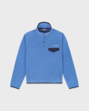 Sporty&Rich Serif Logo Buttoned Polar Sweatshirt - Azure/Light Navy