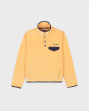 Sporty&Rich Serif Logo Buttoned Polar Sweatshirt - Custard/Light Navy