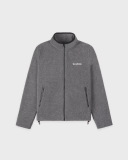 Sporty&Rich Serif Logo Zipped Polar Fleece - Cool Gray/White