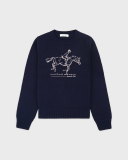 Sporty&Rich Horse Knitted Sweater - Navy