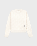 Sporty&Rich SRC Cableknit Cashmere Sweater - Ecru