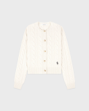 Sporty&Rich SRC Cableknit Cashmere Cardigan - Ecru