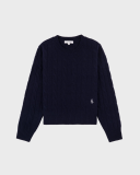 Sporty&Rich SRC Cableknit Cashmere Sweater - Navy
