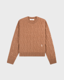 Sporty&Rich SRC Cableknit Cashmere Sweater - Camel