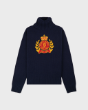 Sporty&Rich NY Crest Knitted Turtleneck - Navy