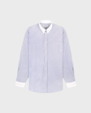 Sporty&Rich SRC Oversized Oxford Shirt - Navy Stripe
