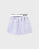 Sporty&Rich Serif Logo Oxford Boxer - Navy Stripe
