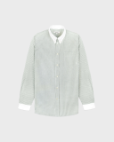 Sporty&Rich SRC Oversized Oxford Shirt - Forest striped