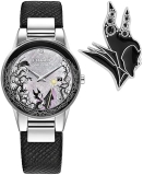 Citizen Womens Eco-Drive Disney Villains Maleficent Watch Set Black Leather Strap GA1080-41Y
