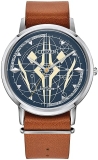 Citizen Mens Eco-Drive Star Wars Ahsoka Tano Watch Brown Leather Strap Stainless Steel