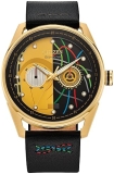 Citizen Eco-Drive Mens Star Wars C-3PO Watch Black Leather Yellow Dial Day Date BU4026-05W