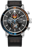 Citizen Mens Eco-Drive Rebel Starfighter Watch CA0870-43W, Stainless Steel Case, Black Leather Strap