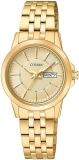 Citizen Quartz Womens Gold-Tone Stainless Steel Classic Watch Model EQ0603-59P