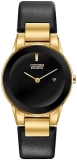 Citizen Ladies Eco-Drive Modern Axiom Watch Black Leather Strap Black Dial Date GA1052-04E