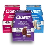 Quest Nutrition Protein Shake Variety Pack - Vanilla, Strawberry Chocolate, 45g Protein, 12 Count