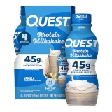 Quest Nutrition Vanilla Protein Shake 45g Protein, Low Sugar, Gluten-Free, Ready to Drink, 4 Pack