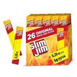 Slim Jim Original Smoked Meat Sticks, 6g Protein, Snack Size, 26 Count Easter Basket Gift