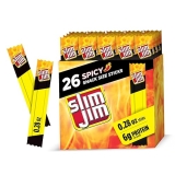 Slim Jim Spicy Smoked Meat Sticks, 6g Protein, Snack Size, 26 Count Easter Basket Gift