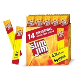 Slim Jim Original Smoked Meat Sticks, 6g Protein, Snack Size, 14 Count, Easter Basket Gift