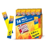 Slim Jim Mild Smoked Meat Sticks, 6g Protein, Snack Size 0.28oz, 14 Count Easter Gift