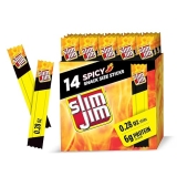 Slim Jim Spicy Smoked Meat Sticks, 6g Protein, Snack Size, 14 Count Easter Basket Gift