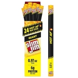 Slim Jim Giant Hot AF Smoked Meat Sticks, 6g Protein, 24 Count - Easter Basket Stuffer