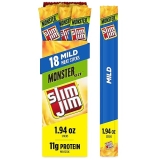Slim Jim Monster Mild Smoked Meat Sticks High Protein Snack 18 Count 1.94 oz Easter Gift